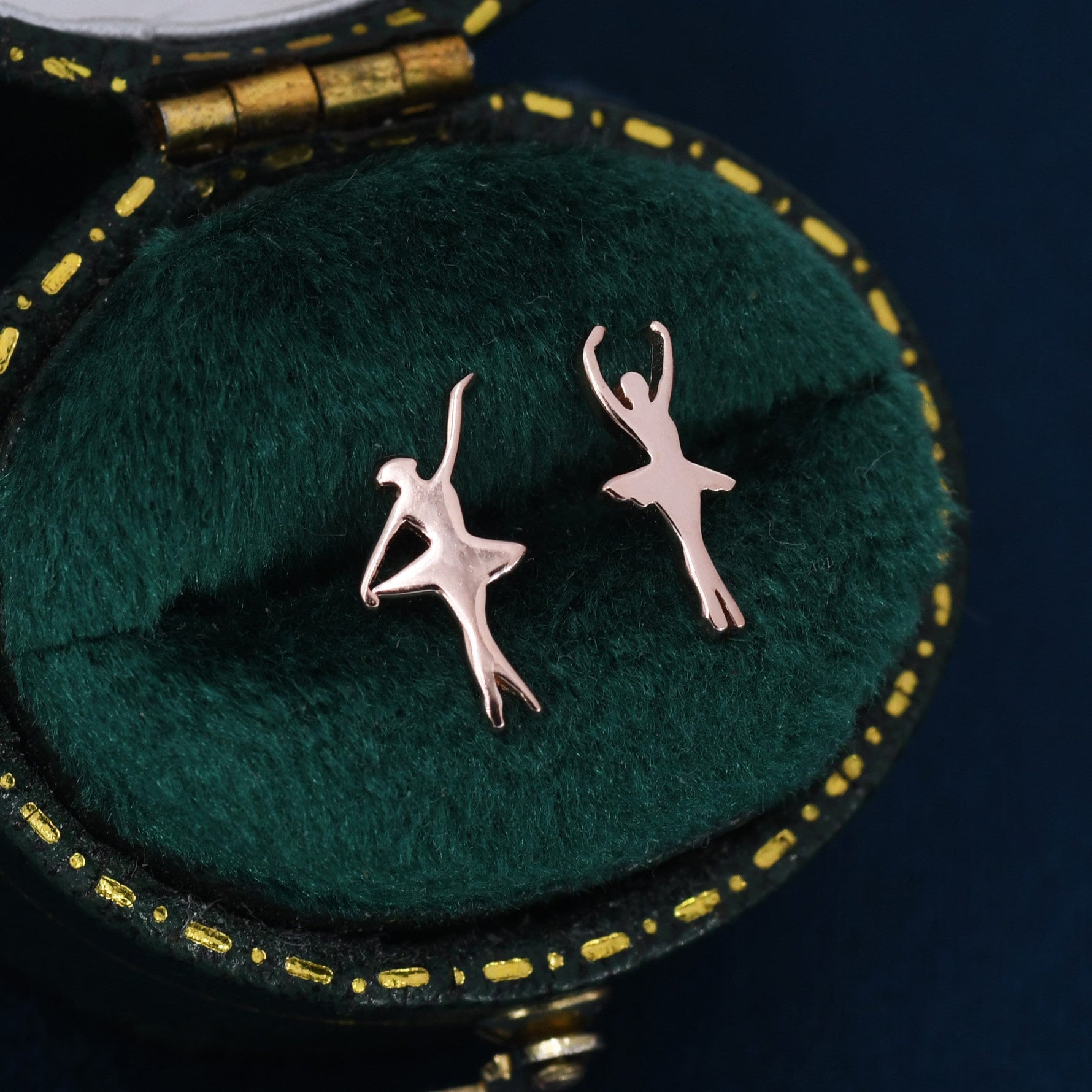 Extra Tiny Ballerina Stud Earrings in Sterling Silver, Silver, Gold or Rose Gold, Dancer Earrings, Ballet Dancer Earrings