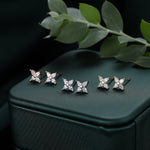 Hydrangea Flower CZ Stud Earrings in Sterling Silver, Silver Gold or Rose Gold, Flower CZ Stud, Tiny CZ Stud
