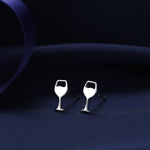 Extra Tiny Wine Glass Stud Earrings in Sterling Silver, Silver or Gold, Wine Earrings, Wine Glass Earrings, Cocktail Earrings