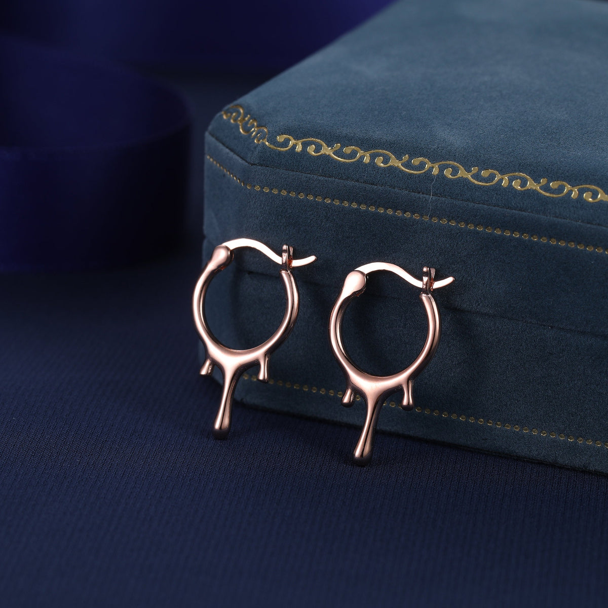 Dripping Huggie Hoop Earrings in Sterling Silver, Silver, Gold or Rose Gold, Dripping Hoops, Droplet Hoops, Droplet Huggies