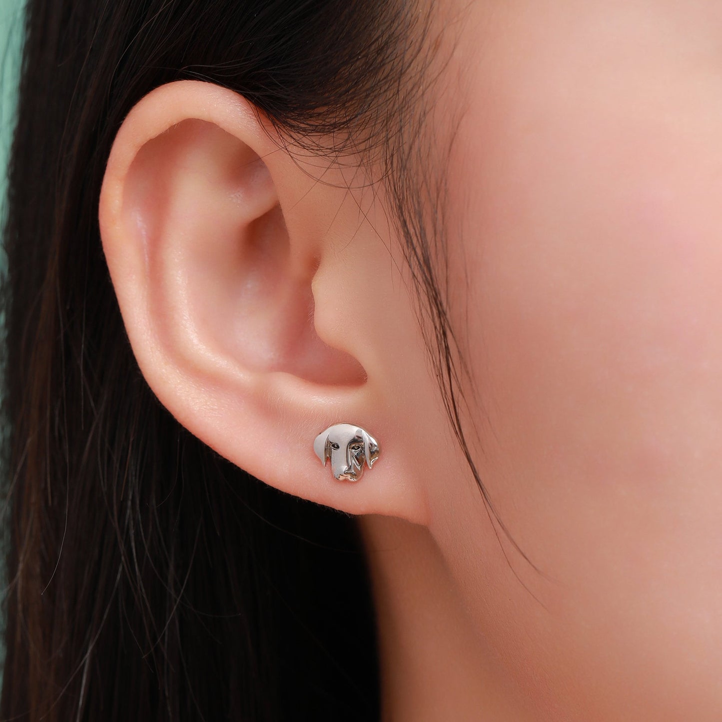 Labrador Dog Stud Earrings in Sterling Silver, Silver or Gold, Silver Labrador Earrings, Silver Dog Earrings