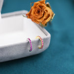 Ruby Red CZ Ear Cuff in Sterling Silver, Silver or Gold, Simple Piercing Free Earrings, Minimalist Ear Cuff, Red CZ Ear Cuff