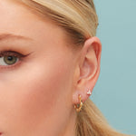 Very Tiny Three Dot Trio Stud Earrings in Sterling Silver with Sparkly CZ Crystals, Simple and Minimalist, Geometric and Discreet
