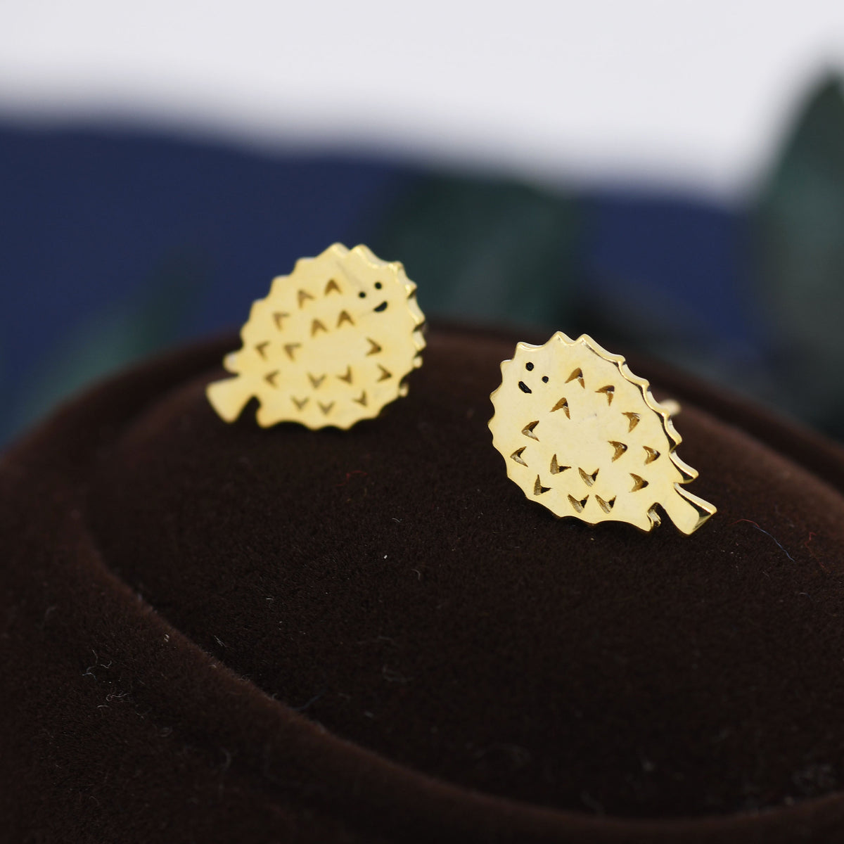 Sterling Silver Puffer Fish Stud Earrings in Sterling Silver, Silver Fish Earrings, Silver Puffer Fish Earrings, Silver or Gold, Blowfish