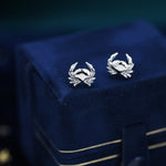 Crab Stud Earrings in Sterling Silver- 3D Crab - Seaside Memories - Sea Earrings - Ocean - Cute, Fun, Whimsical and Pretty Jewellery