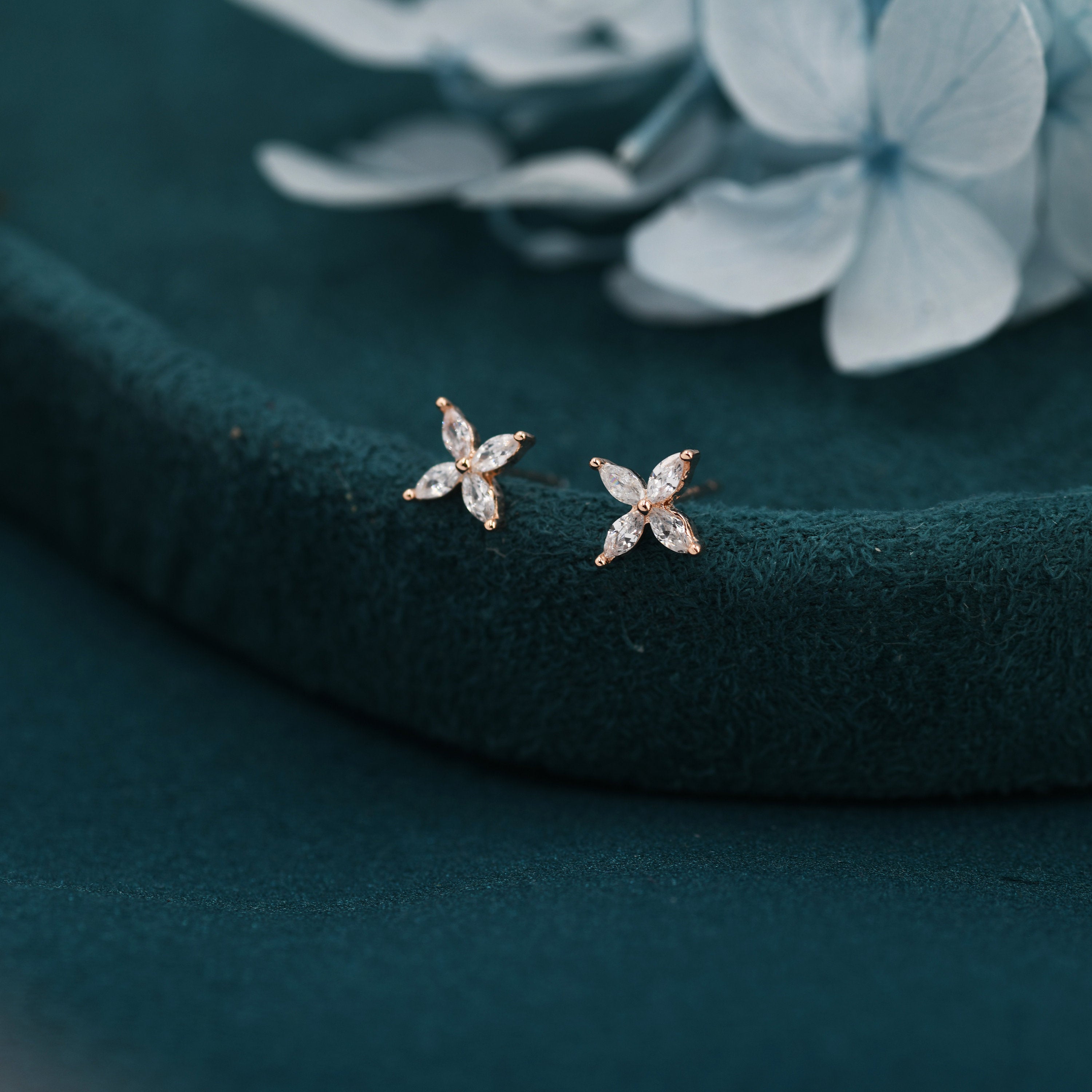 Marquise flower earrings deals