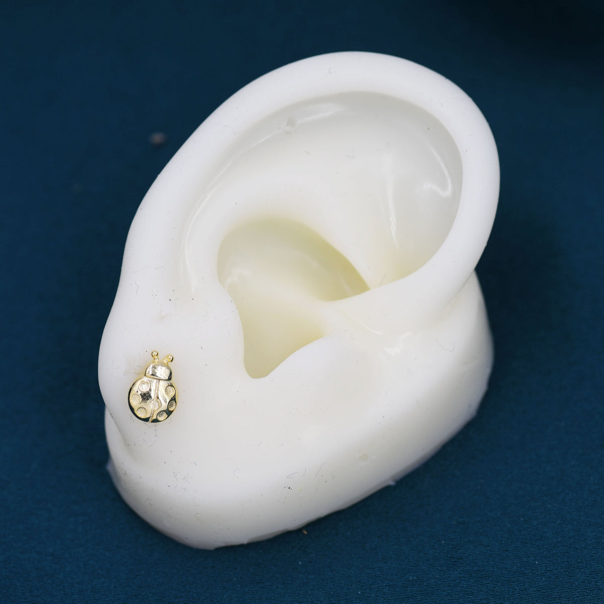 Cute Little Ladybird Stud Earrings in Sterling Silver, Silver or Gold, Nature Inspired Animal Earrings, Ladybug Earrings