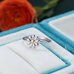 Sterling Silver Daisy Ring, Adjustable Size, Daisy Flower Ring, Dainty and Delicate