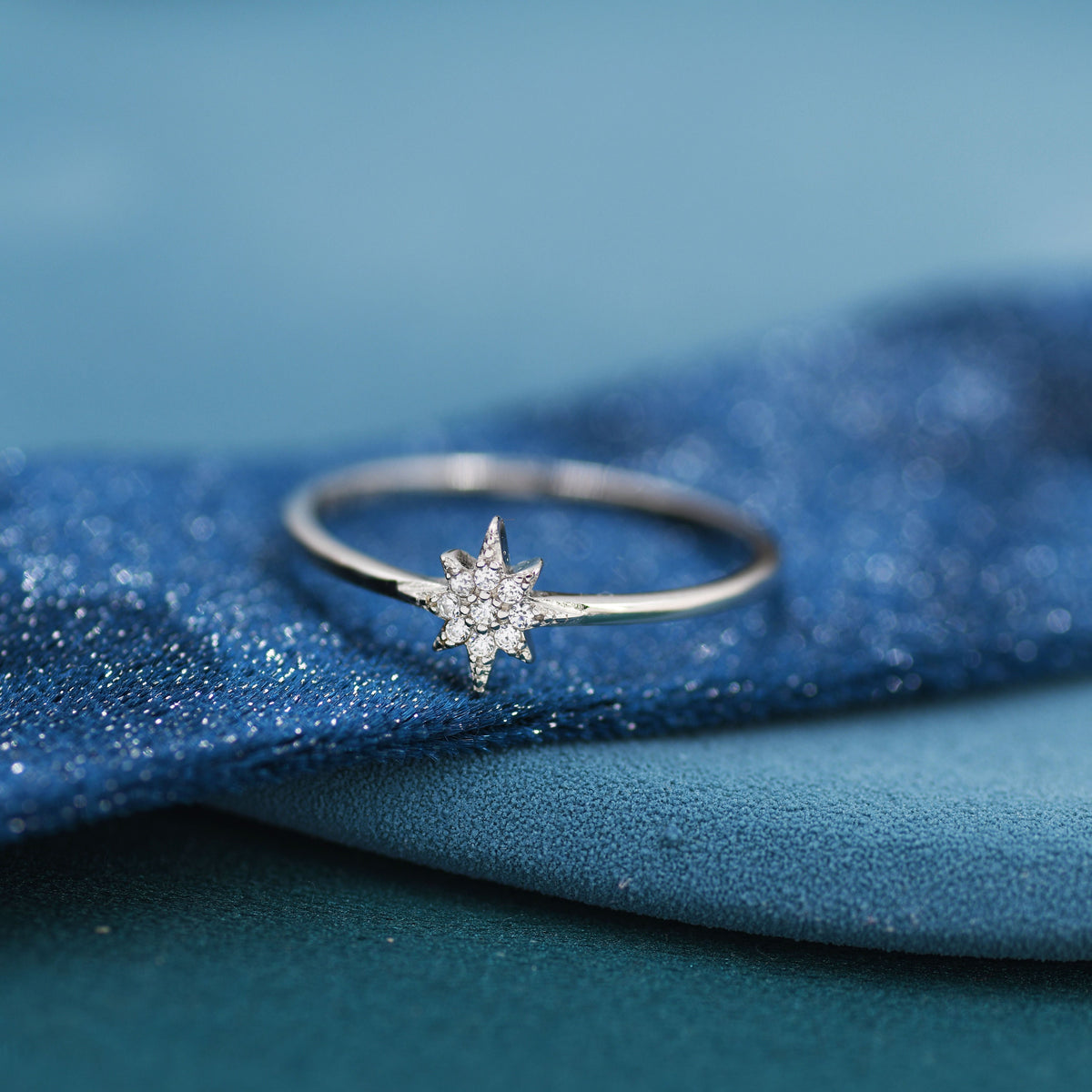 Starburst CZ Gemstone Ring
