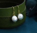 Genuine Baroque Pearl Dangle Earrings in Sterling Silver, Keshi Pearl Earrings, Natural Freshwater Pearls, Silver or Gold