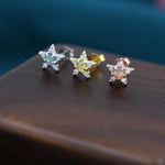 Opal Star Stud Earrings in Sterling Silver, Silver, Gold or Rose Gold, Star Opal Earrings, Stacking Earrings