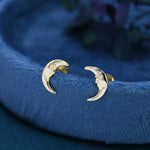 Man in the Moon Stud Earrings in Sterling Silver - Moon Face Earrings - Gold or Silver - Cute, Fun, Whimsical and Pretty Jewellery