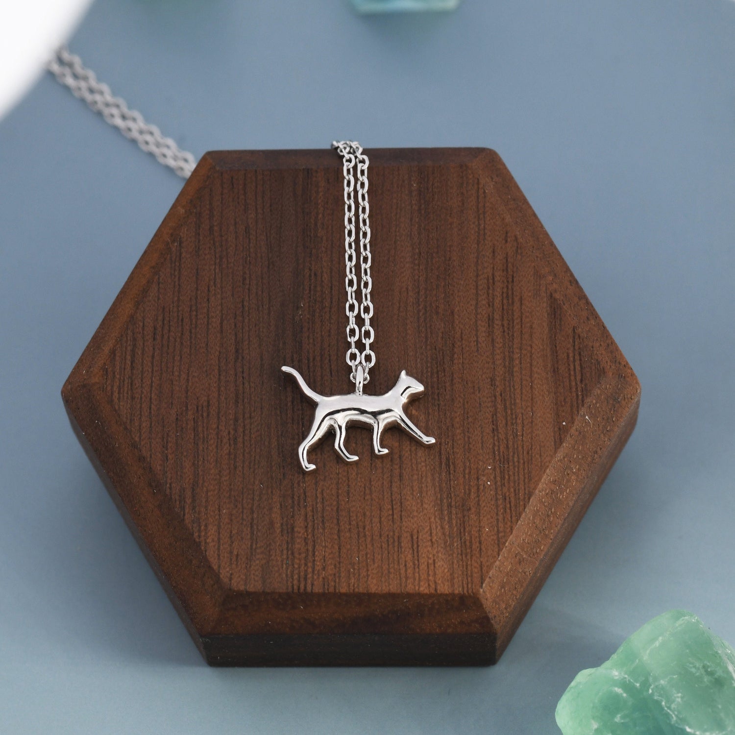 Cat Pendant Necklace in Sterling Silver, Cat Necklace, Nature Inspired Jewellery, Dainty and Delicate