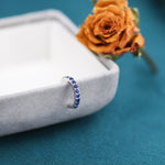 Sapphire Blue CZ Ear Cuff in Sterling Silver, Silver or Gold, Simple Piercing Free Earrings, Minimalist Ear Cuff, Blue CZ Ear Cuff