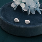 Sterling Silver Genuine Baroque Pearl Stud Earrings, 8mm, Natural Pearl Earrings, Irregular Shape Keshi Pearl Earrings