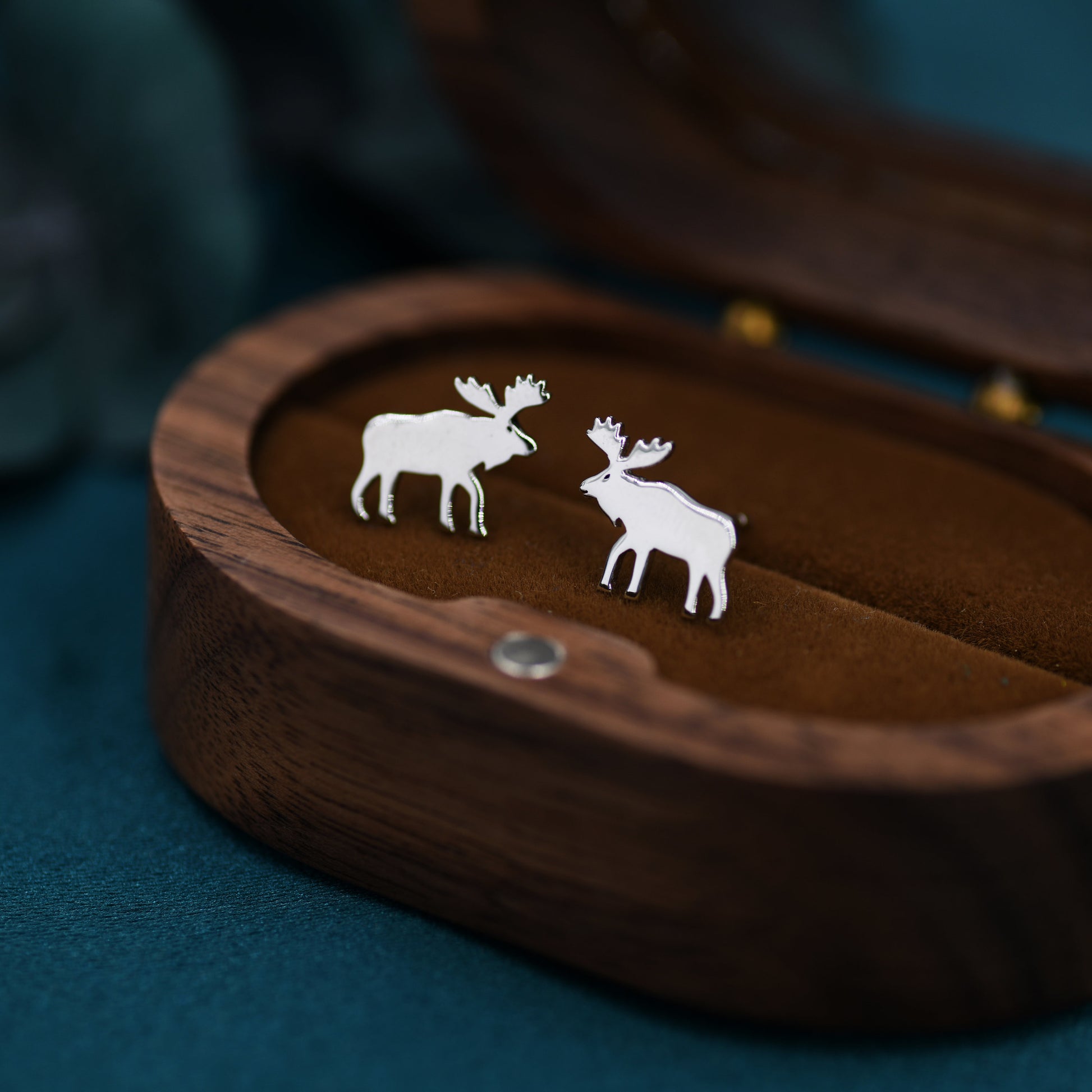 Moose Stud Earrings in Sterling Silver, Moose Deer Earrings, Animal Earrings, Nature Inspired