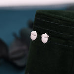 Acorn Stud Earrings in Sterling Silver, Silver or Gold, Acorn Nut Earrings