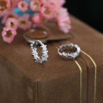 Star Motif Huggie Hoop Earrings in Sterling Silver, Star Hoop Snug Earrings, 8mm Hoop, Silver or Gold, Geometric Design