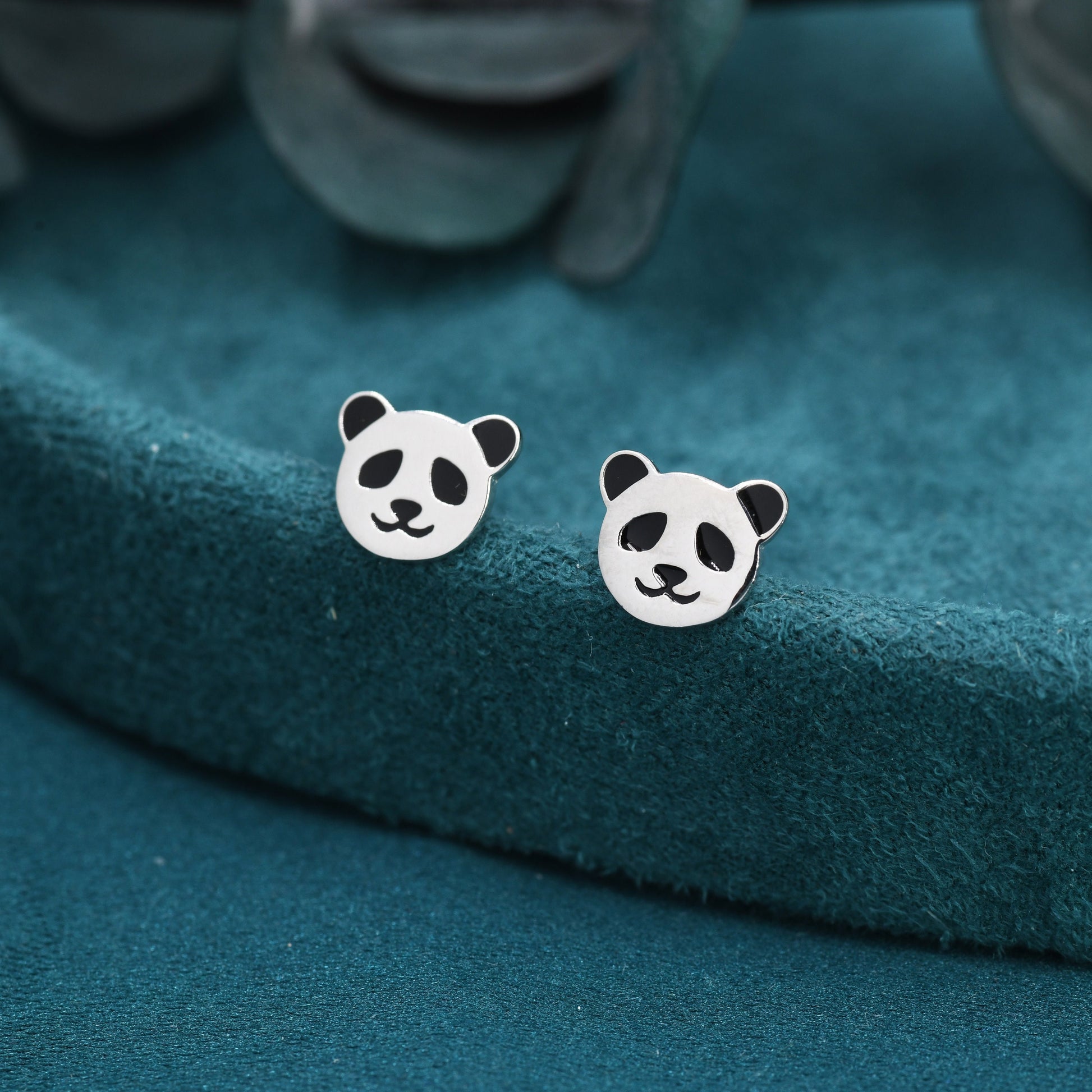 Sterling Silver Panda Bear Stud Earrings, Cute and Quirky Jewellery, Nature, Animal Earrings
