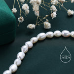 Sterling Silver Baroque Pearl Bracelet, Silver or Gold, Genuine Fresh Water Pearls, Natural Pearl Bracelet