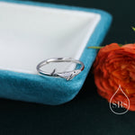 Sterling Silver Whale Ring, Adjustable Size, Whale Fish Ring, Dainty and Delicate