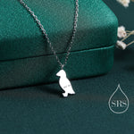 Puffin Bird Pendant Necklace in Sterling Silver, Cute Bird Necklace, Silver Bird Necklace
