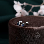 Extra Tiny CZ Droplet 18G Screw Back Earrings in Sterling Silver, Green, Blue, Clear or Purple CZ