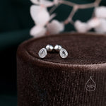 Extra Tiny CZ Droplet 18G Screw Back Earrings in Sterling Silver, Green, Blue, Clear or Purple CZ