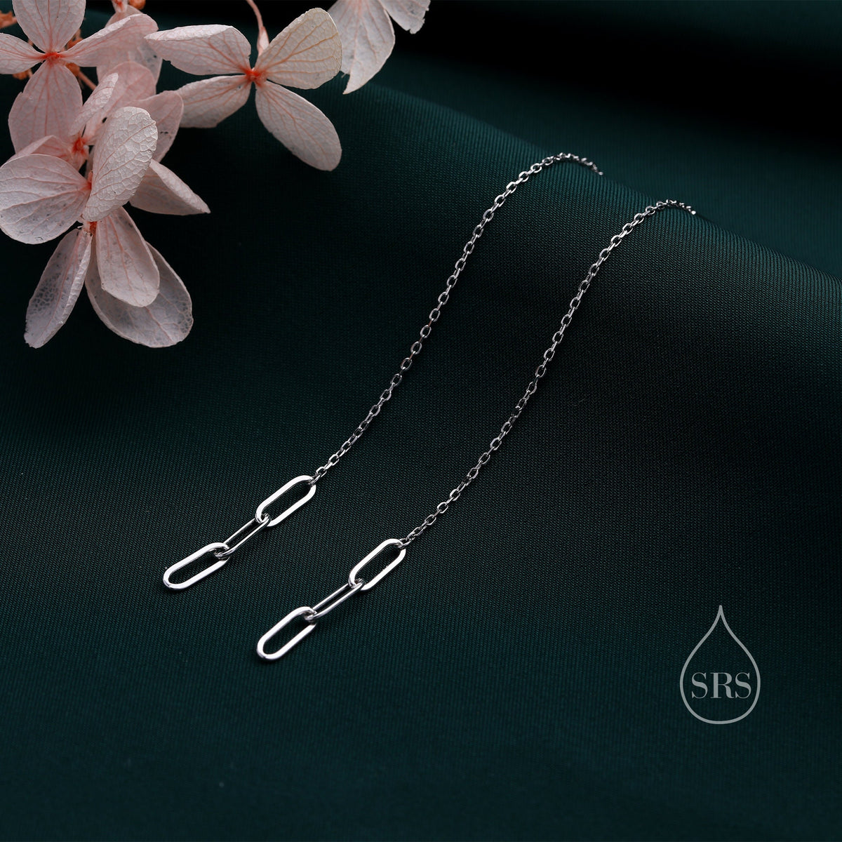 Link Chain Threader Earrings in Sterling Silver, Silver or Gold, Sparkle Chain Long Ear Threaders, Long Threaders