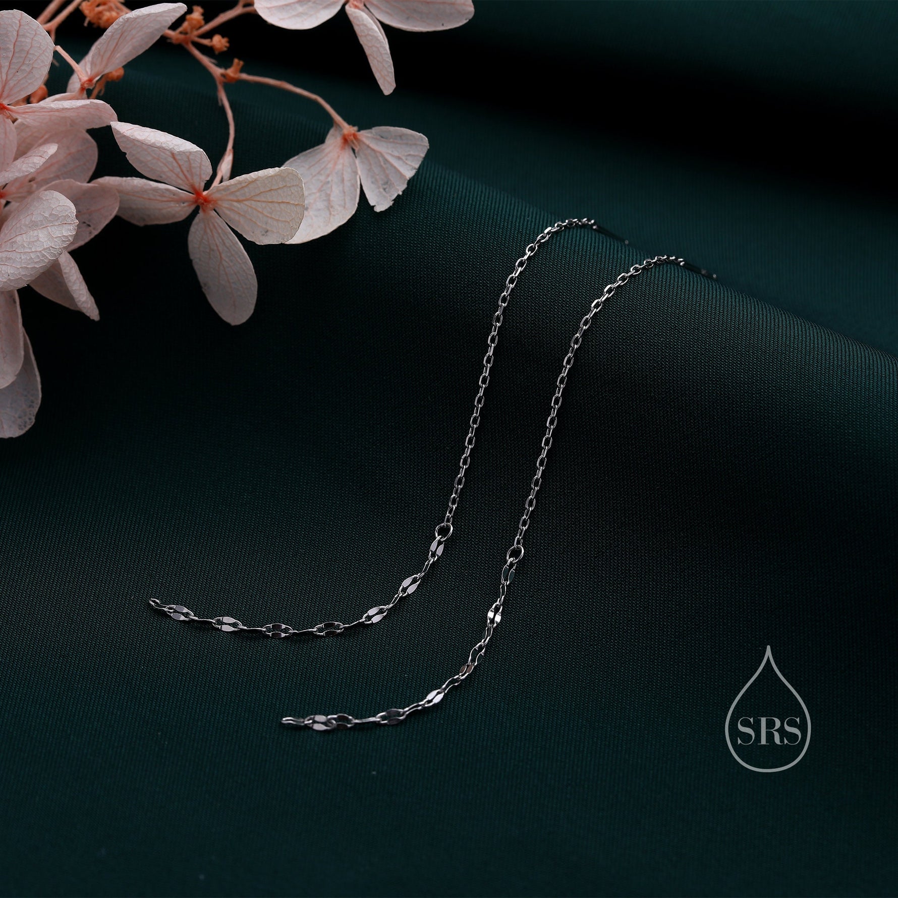 Oval Coin Chain Threader Earrings in Sterling Silver, Silver or Gold, Sparkle Chain Long Ear Threaders, Long Threaders