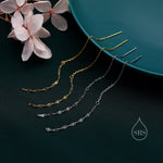 Oval Coin Chain Threader Earrings in Sterling Silver, Silver or Gold, Sparkle Chain Long Ear Threaders, Long Threaders