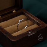 Extra Tiny CZ Ring in Sterling Silver, Skinny CZ Ring, US 5 - 8