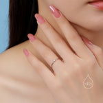 Extra Tiny CZ Ring in Sterling Silver, Skinny CZ Ring, US 5 - 8