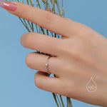 Extra Tiny CZ Ring in Sterling Silver, Skinny CZ Ring, US 5 - 8