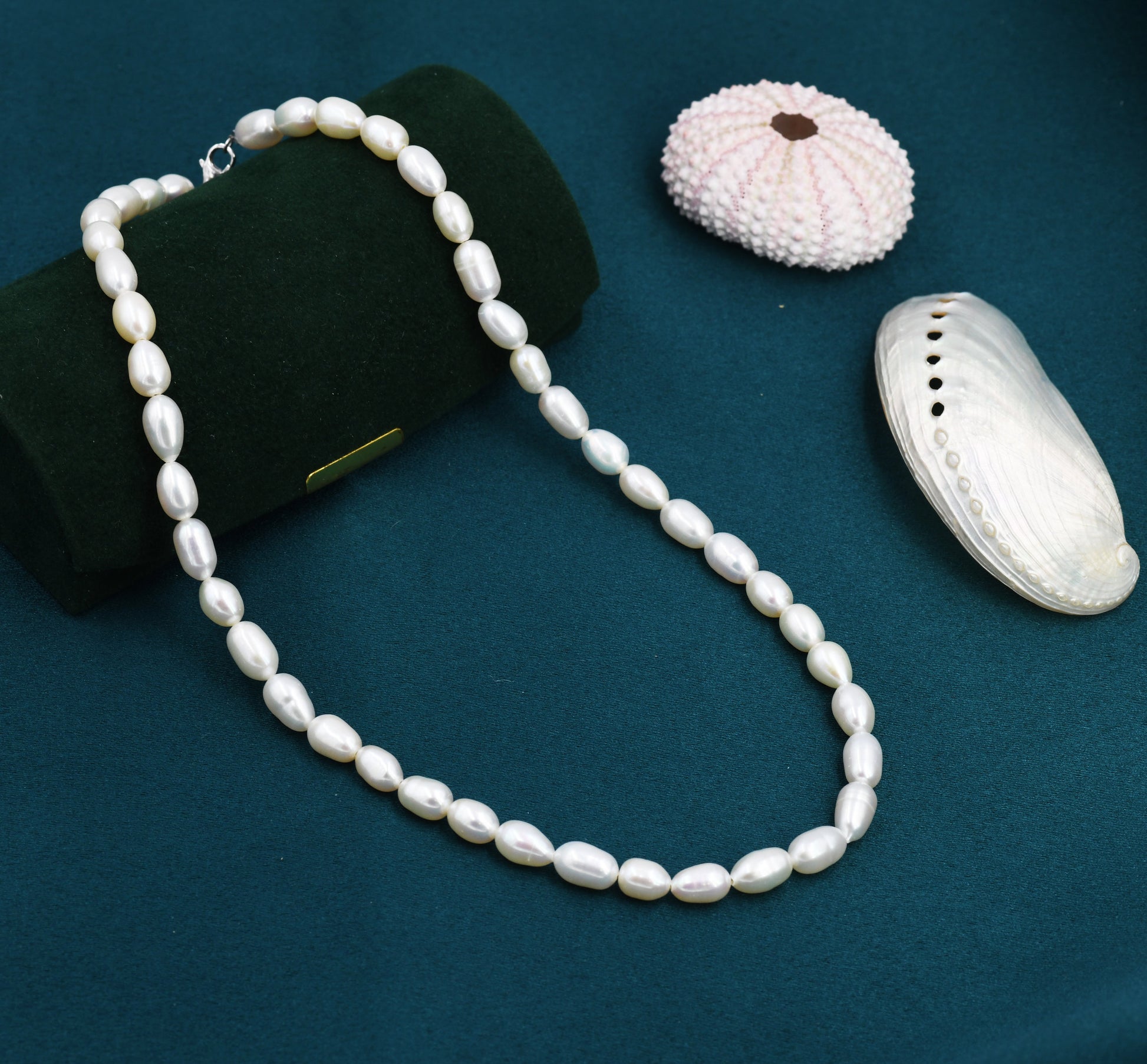 Genuine Freshwater Pearl Necklace in Sterling Silver, Slightly