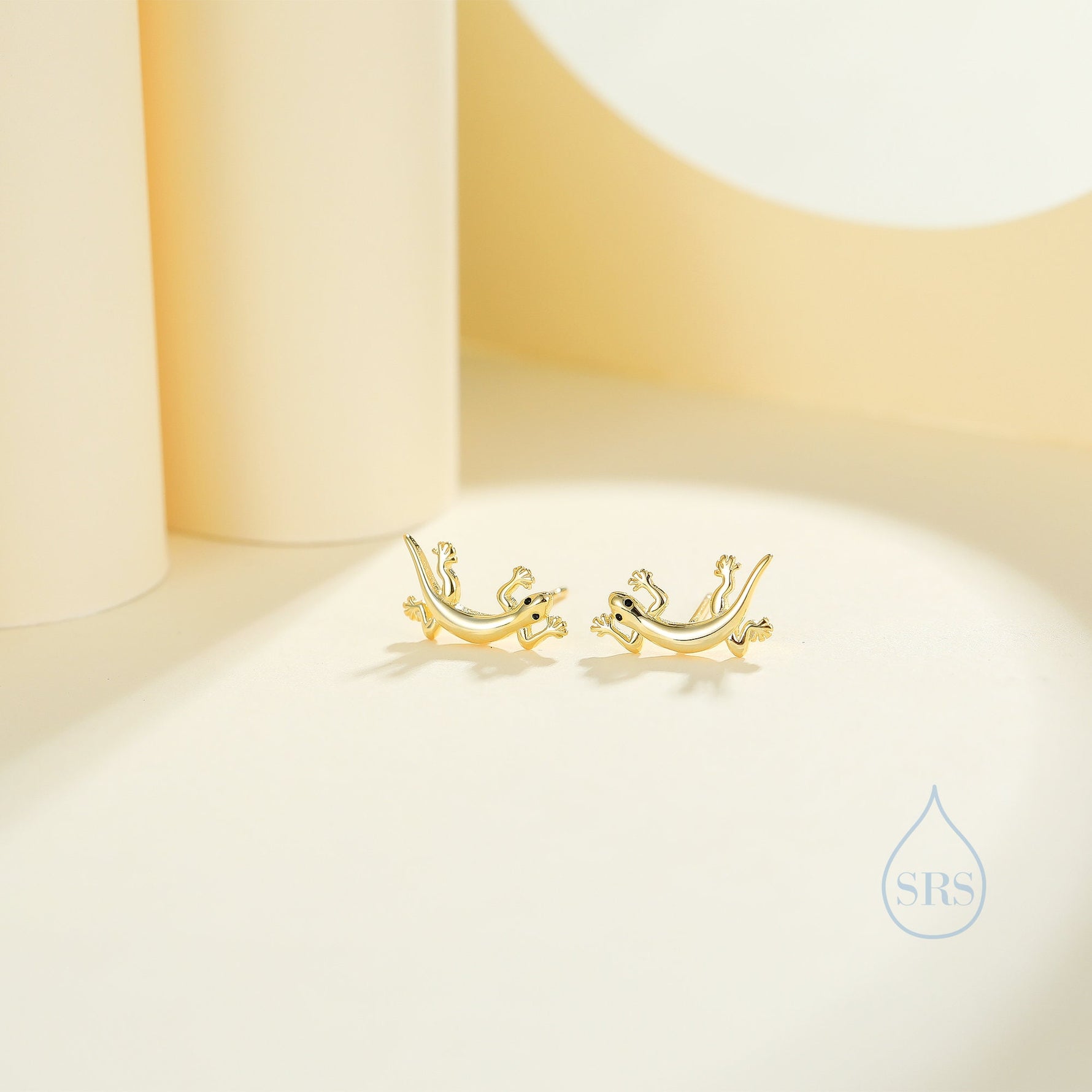 Lizard Stud Earrings in Sterling Silver, Silver or Gold, Lizard Earrings, Fish Earrings, Silver Lizard Earrings