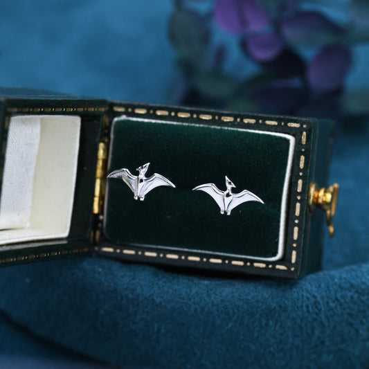 Pterodactyl Studs Pterosaurs Flying Dinosaur Earrings in Sterling Silver - Extra Tiny - Dinosaur Stud - Dino Stud - Cute, Fun, Whimsical