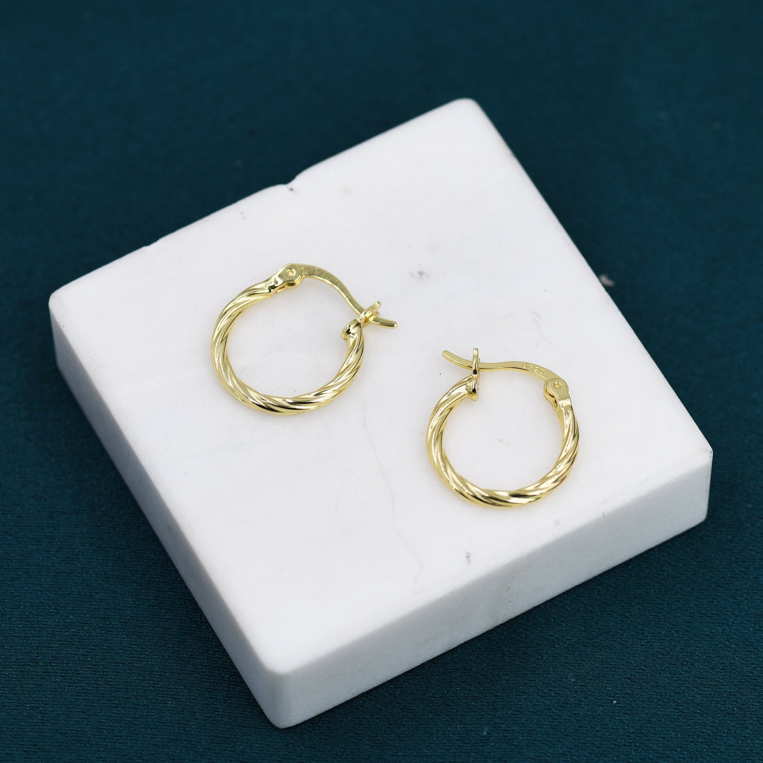 Braided Hoop Earrings in Sterling Silver, Silver or Gold, Twist Hoop Earrings, Simple Hoop Earrings 12mm Inner Diameter