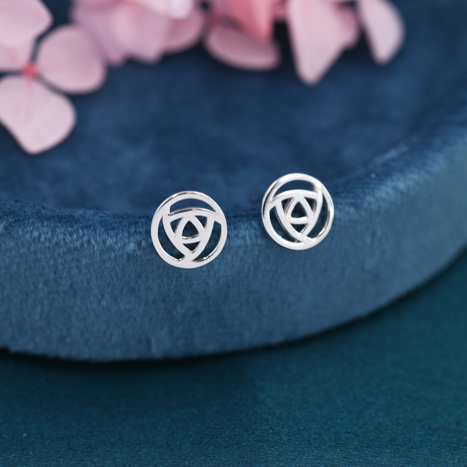 Mackintosh Rose Stud Earrings in Sterling Silver - Scottish Design Flower Earrings - Cute, Fun, Whimsical