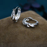 Croissant Hoop Earrings in Sterling Silver, Silver or Gold, Twist Hoop Earrings, Simple Braided Hoop Earrings 10mm Inner Diameter