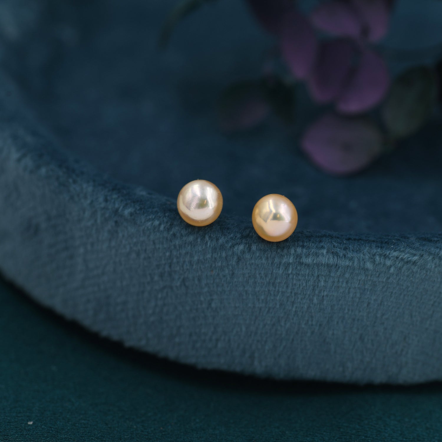 Genuine Pink Pearl Stud Earrings in Sterling Silver, 5mm - 8mm, Small Pearl Stud and Large Pearl Stud, Silver pearl Earrings,