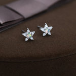 Opal Star Stud Earrings in Sterling Silver, Silver, Gold or Rose Gold, Star Opal Earrings, Stacking Earrings