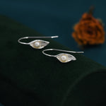 Sterling Silver Calla Lily Flower Hook Earrings with Fresh Water Pearls, Nature Inspired Pretty and Elegant Jewellery