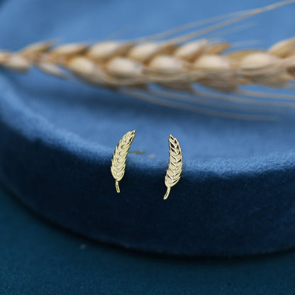 Wheat Stud Earrings in Sterling Silver, Silver or Gold,  Nature Inspired, Botanical Earrings