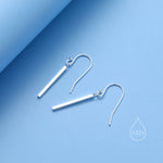 Sterling Silver Dangle Bar Earrings in Sterling Silver, Asymmetric Bar Earrings, Long Bar Dangle Earrings