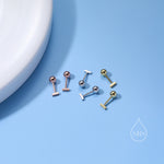 Tiny 4mm Bar Screw Back Earrings in Sterling Silver, Silver, Gold or Rose Gold, Piercing Jewellery, Helix Earrings, Cartilage Earrings
