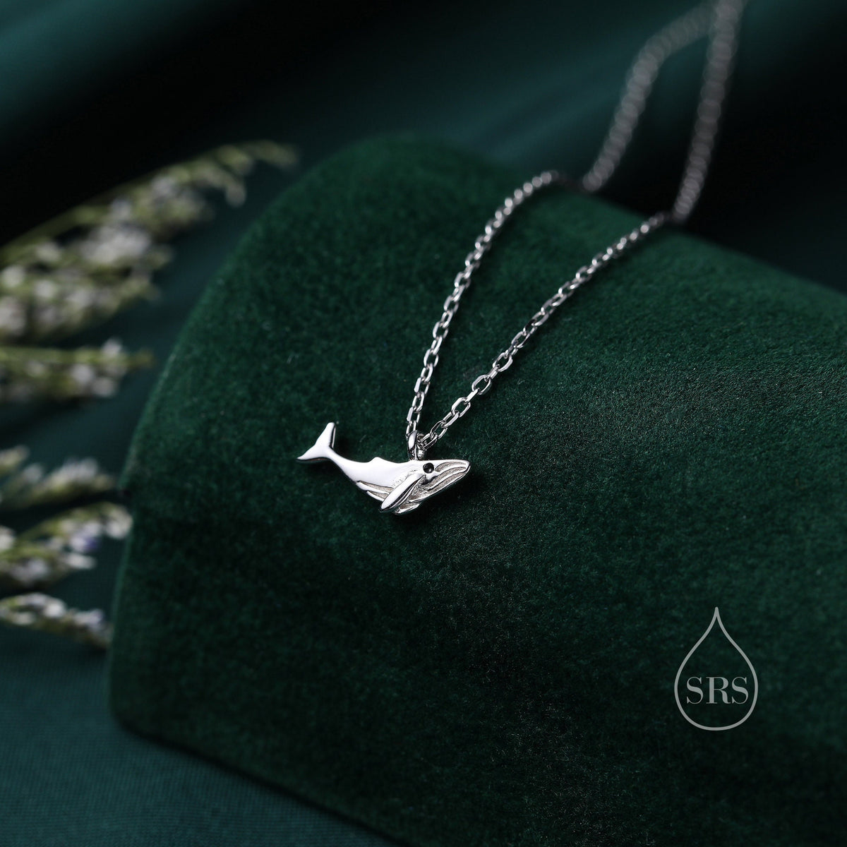 Whale Pendant Necklace in Sterling Silver, Dainty Whale Fish Necklace, Whale Necklace