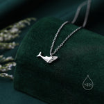 Whale Pendant Necklace in Sterling Silver, Dainty Whale Fish Necklace, Whale Necklace