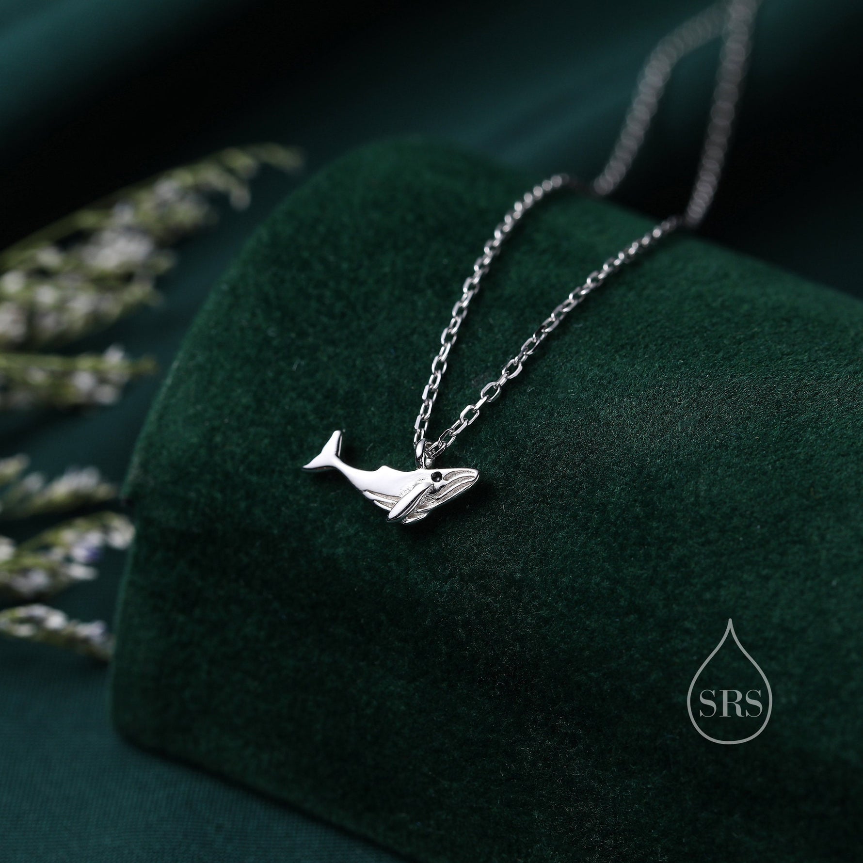 Whale Pendant Necklace in Sterling Silver, Dainty Whale Fish Necklace, Whale Necklace