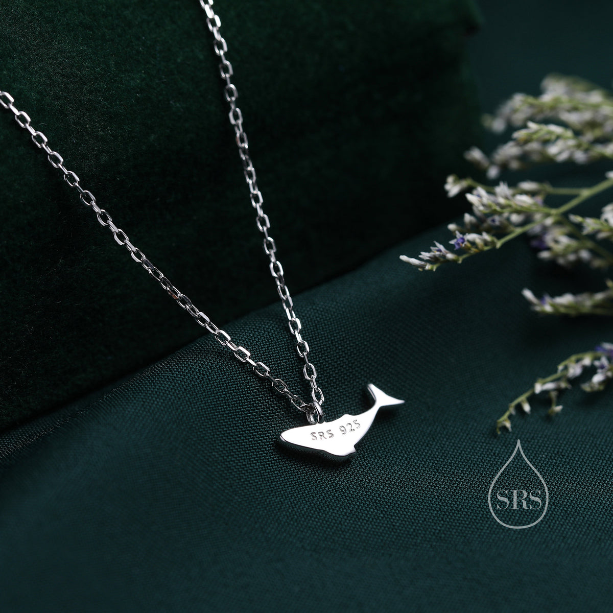 Whale Pendant Necklace in Sterling Silver, Dainty Whale Fish Necklace, Whale Necklace